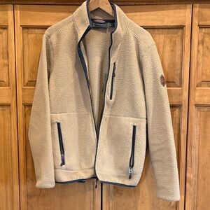 Free Country Men's Tan Zip-Up Fleece Sweater